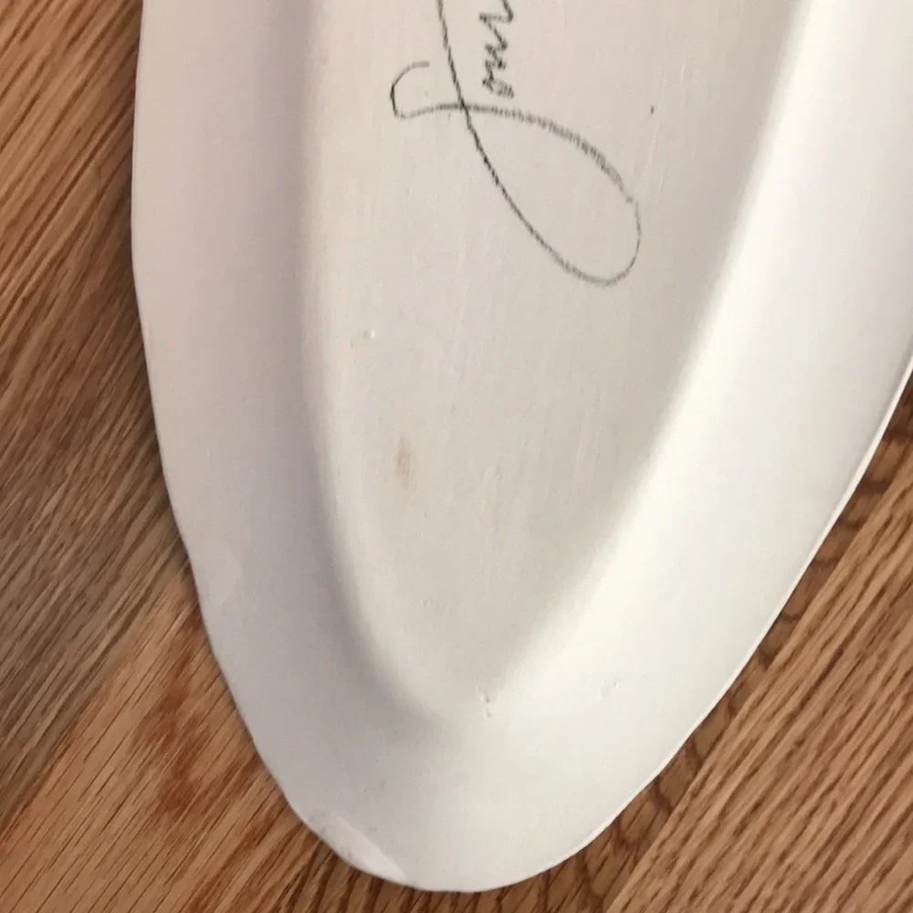NWT Anthropologie Terrain Signed Handmade Chartreuse Fish Platter